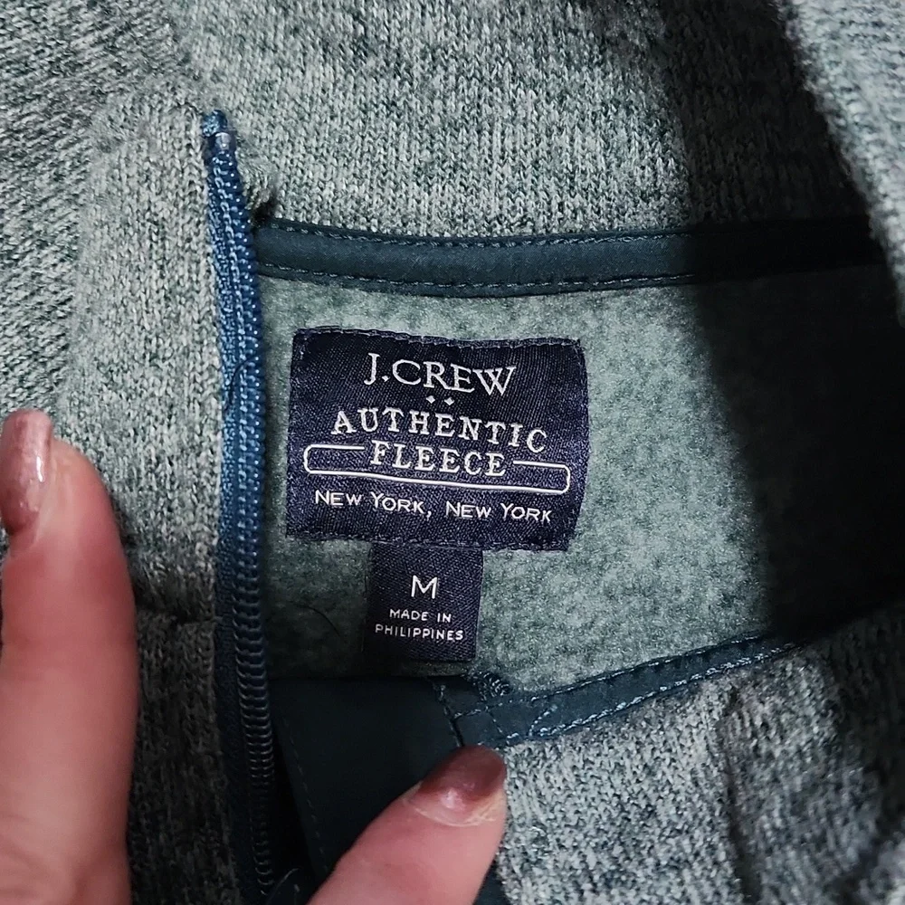 Men's J Crew half zip fleece pullover- medium - Picture 4 of 9